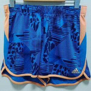 Adidas Womans Shorts Blue Orange Climalite Medium Size